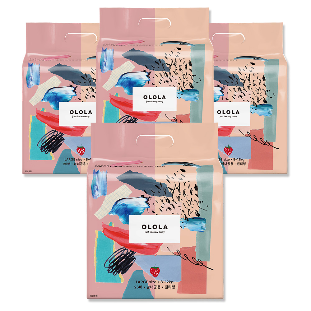 [오로라] 스킨핏 팬티기저귀 대형 (8-12kg) 26매x4팩