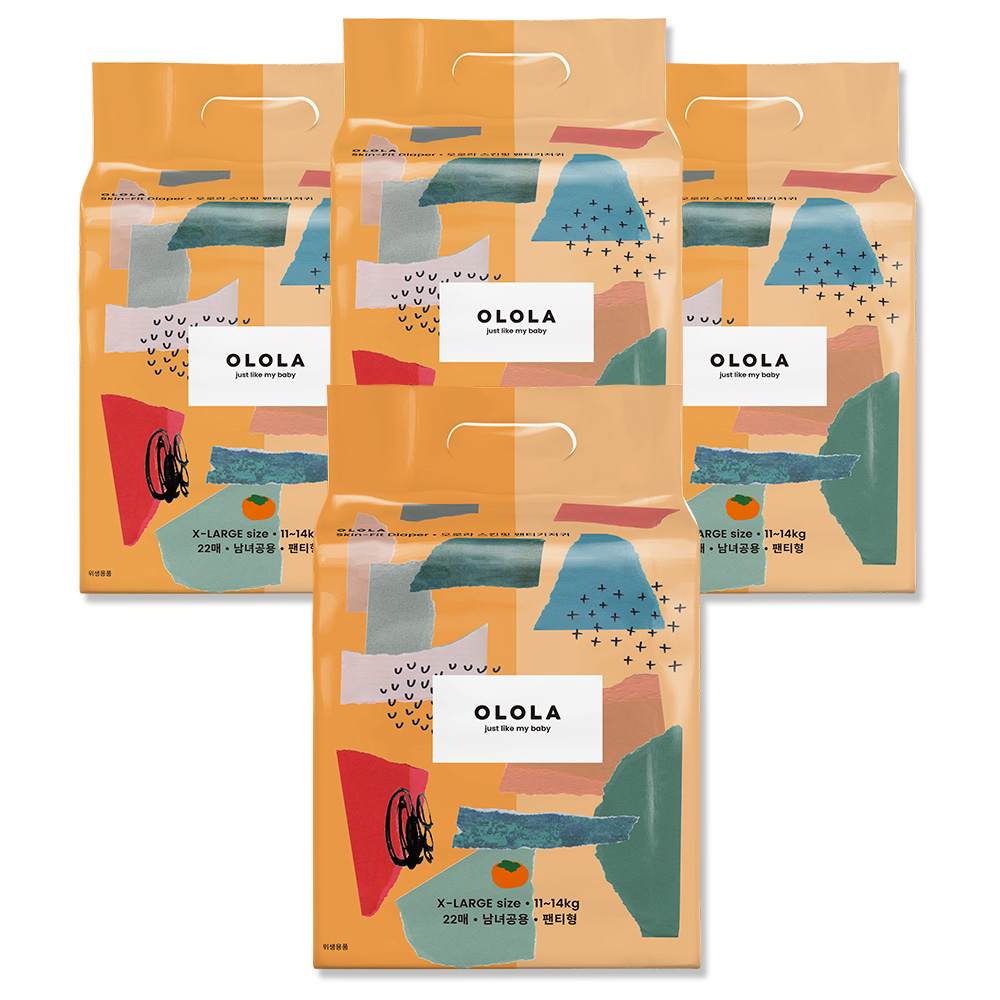 [오로라] 스킨핏 팬티기저귀 특대 (11-14kg) 22매x4팩