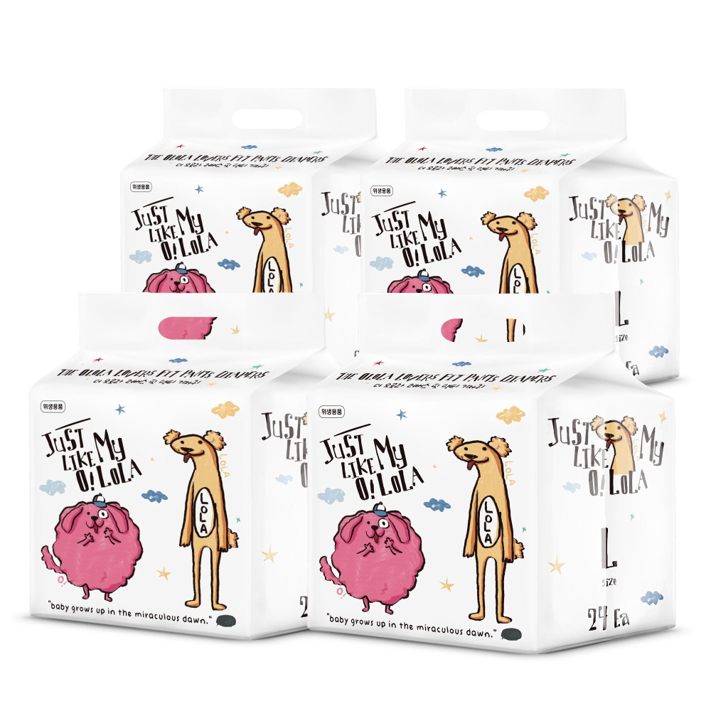 [오로라] 러버스핏 팬티기저귀 대형 (7-12kg) 24매x4팩