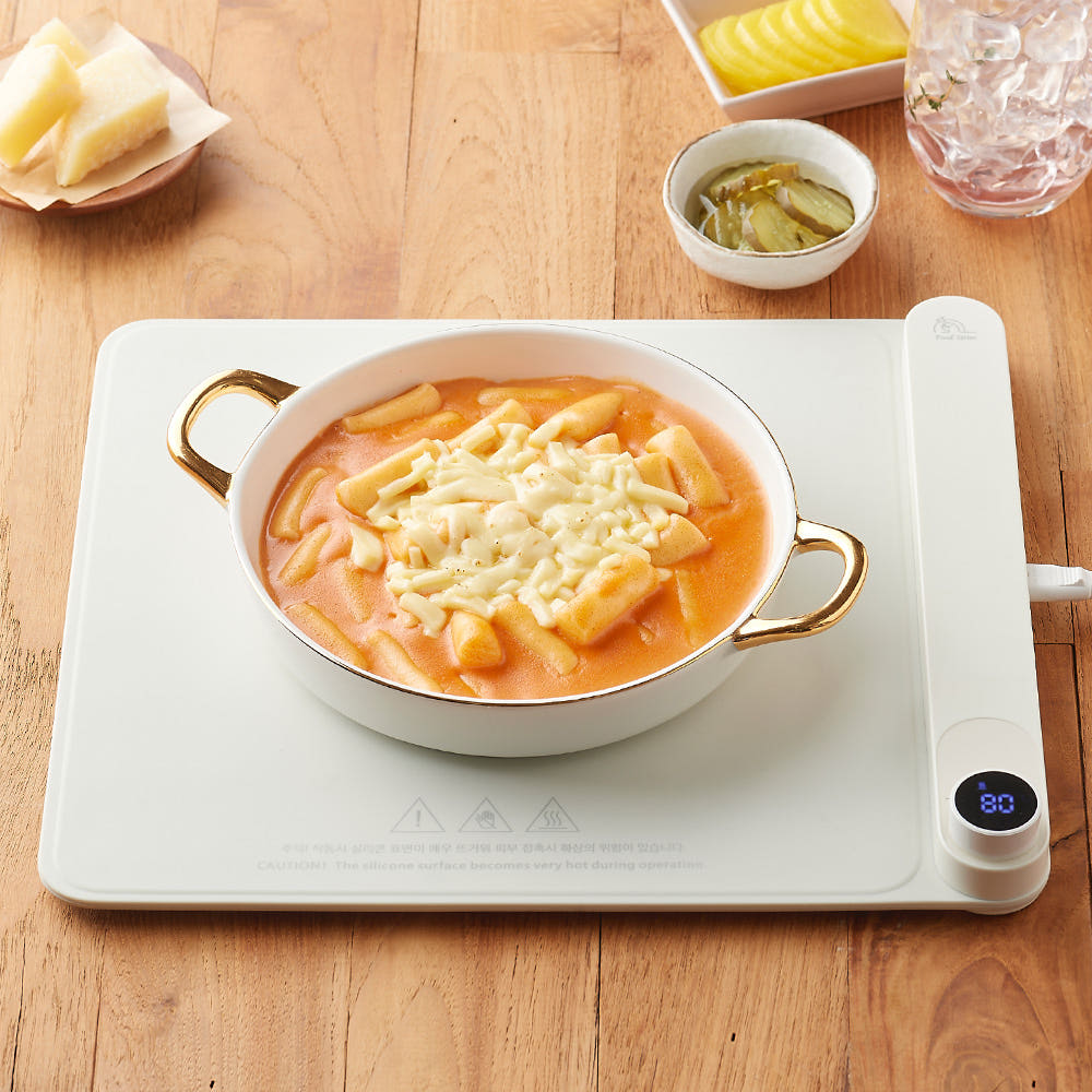 [푸드시터] 스마트 푸드워머 슬림형 인덕션 크림화이트 / HFS-STM-K-W