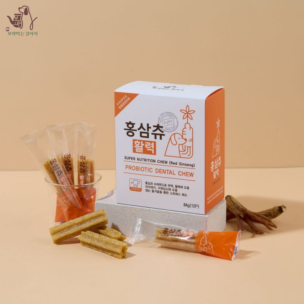 [보약먹는 강아지] 덴탈껌 홍삼 츄 활력 치석제거 종합영양 간식