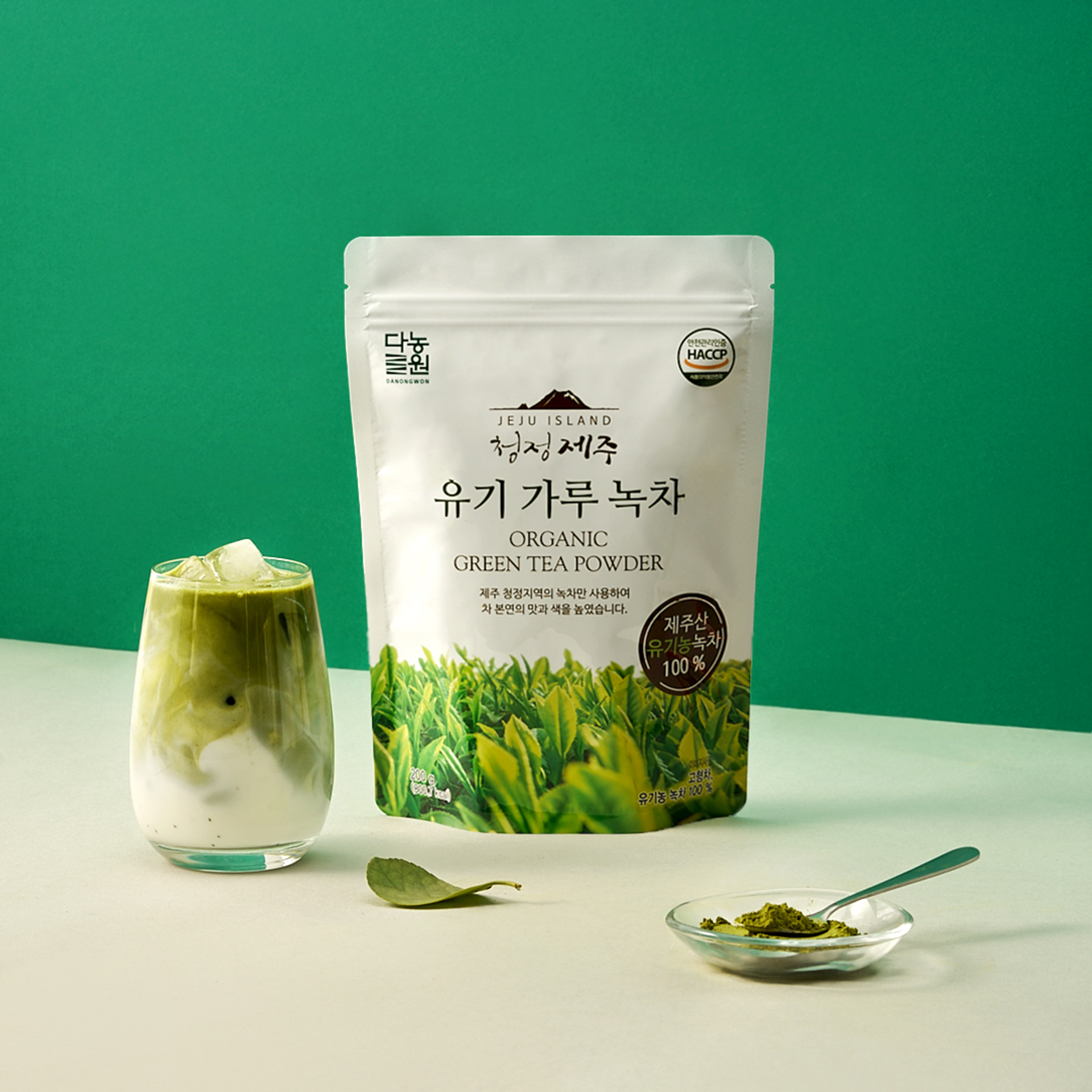[다농원] 청정제주 유기가루녹차 200g + 계량스푼