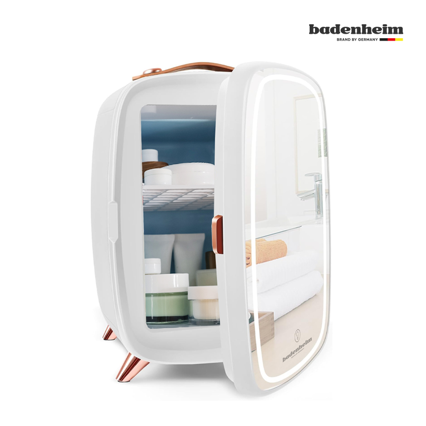 [바덴하임] 저소음 화장품 냉장고 6L LED조명거울 화장대/화이트
