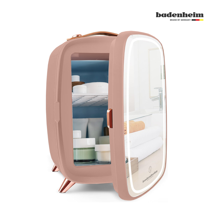 [바덴하임] 저소음 화장품 냉장고 6L LED조명거울 화장대/핑크