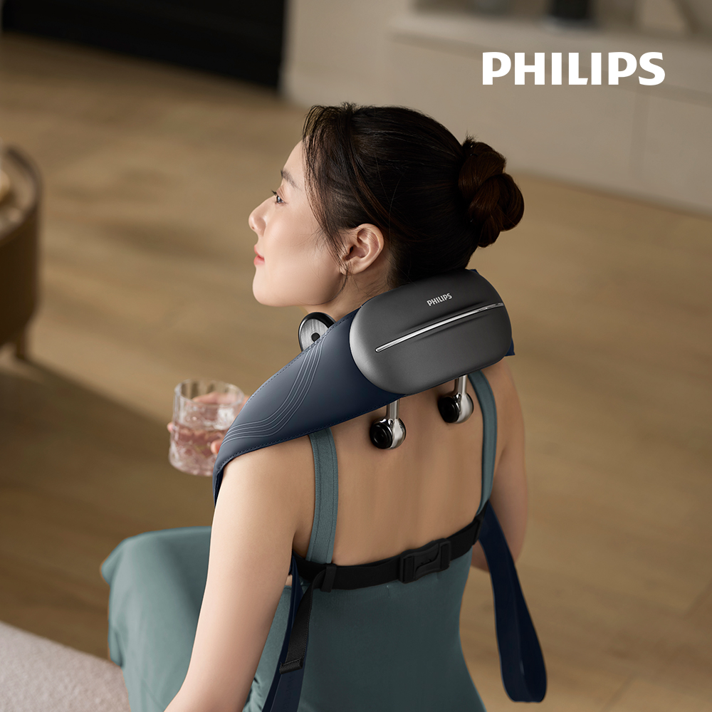 [필립스] 마사지기 메탈테라피 V2 목 어깨 마사지 PPM3523 메탈 승모근 온열 안마기