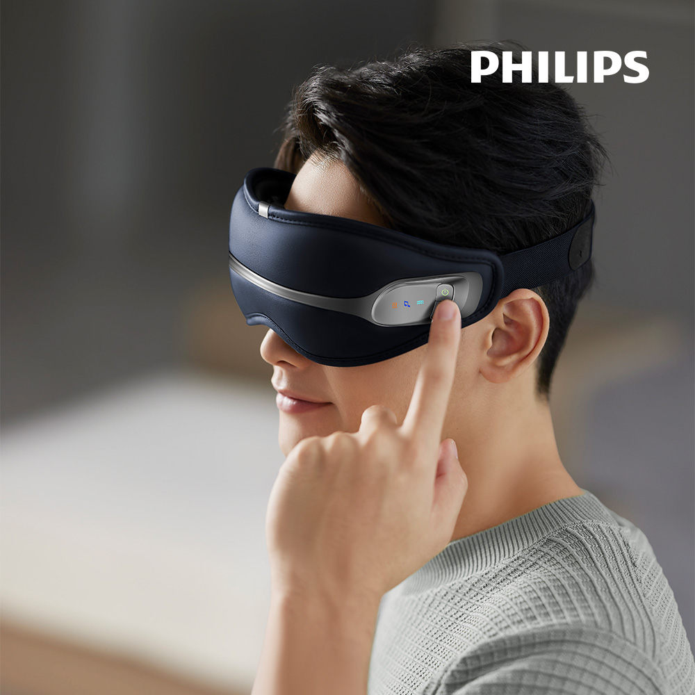 [필립스] 딥아이 눈 마사지기 PPM2321 진동 온열 블루투스 안마기 눈케어 두드림