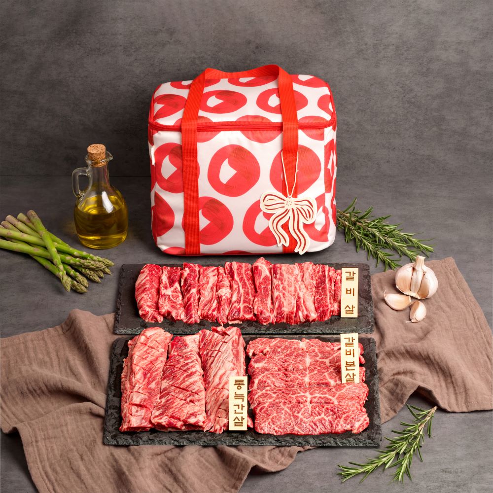[정립한우][구이입문] 통늑간+갈비살 4종 베이직 세트 800g 선물세트