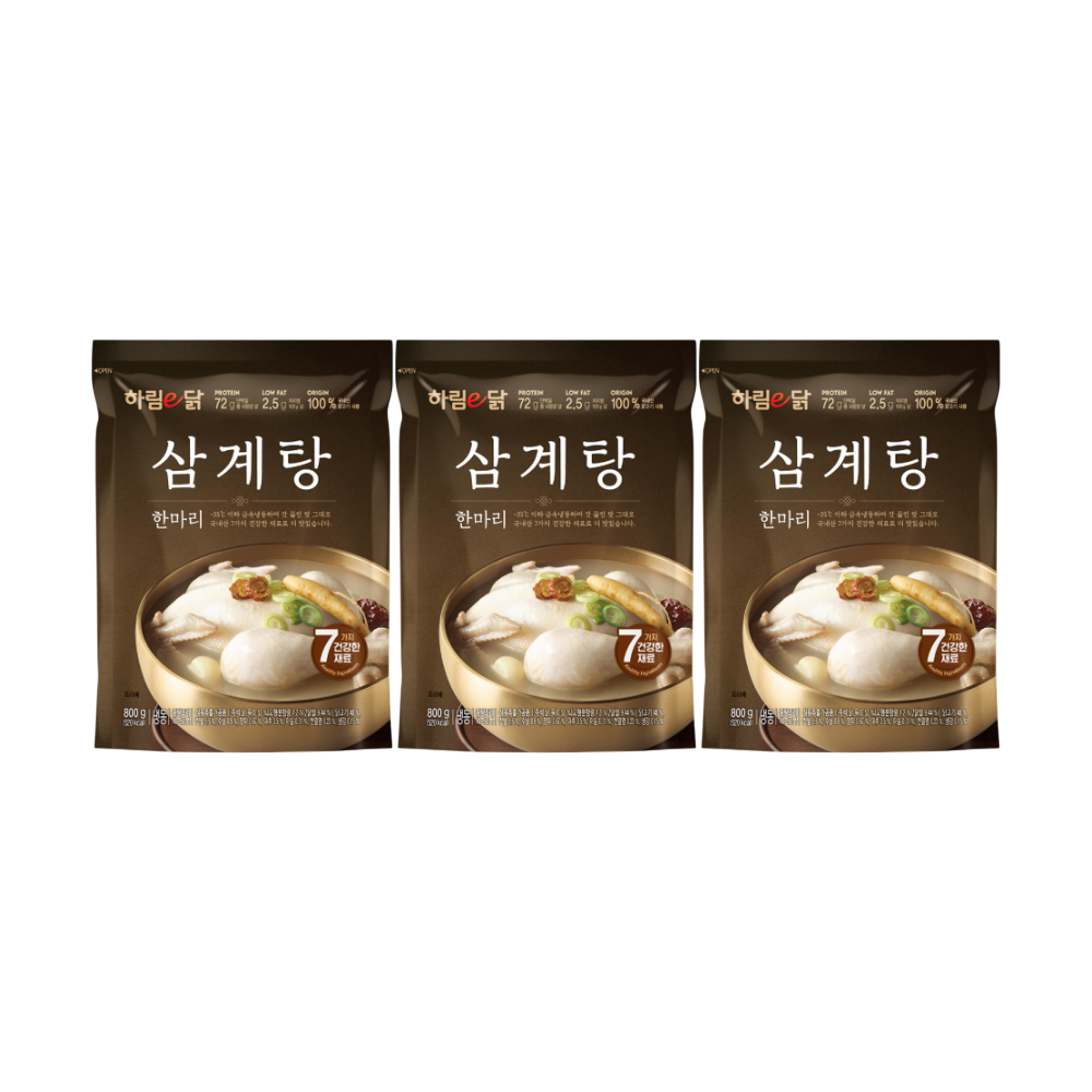 [하림] 하림이닭 한마리삼계탕 800g 3개